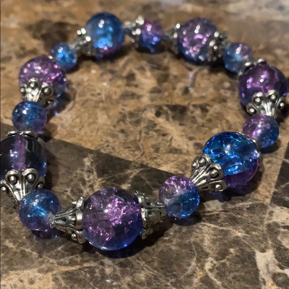 💐Blue/purple beaded bracelet💐 - Picture 5 of 5